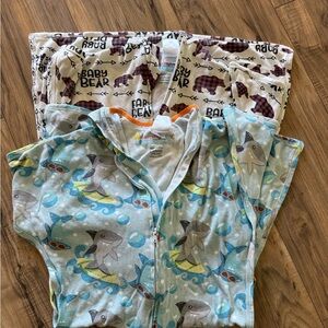 Sleeping baby Shark and Bear Print Kids Sleep Sacks large pajamas